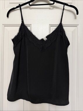 bp Black Lace Trim V-Neck Camisole